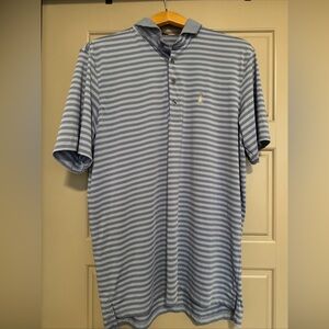 Men’s Greyson Blue Striped Polo Golf Shirt